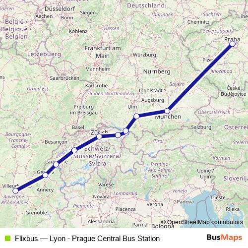 Flixbus bus Line Map