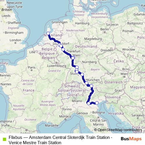 Flixbus bus Line Map