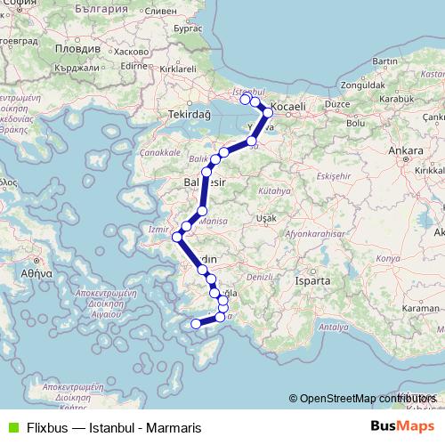 Flixbus bus Line Map