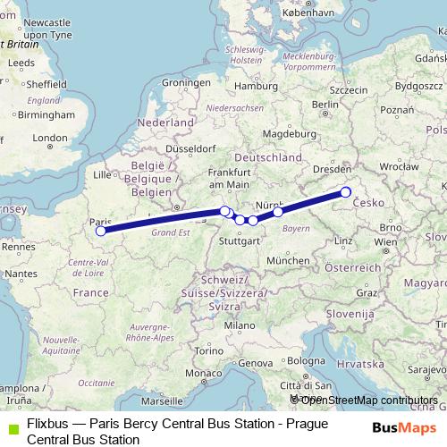 Flixbus bus Line Map