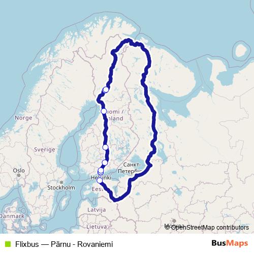 Flixbus bus Line Map