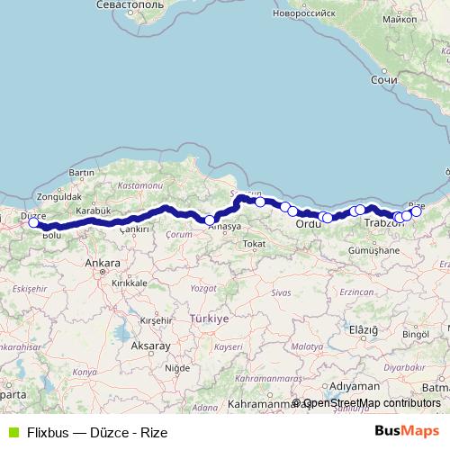 Flixbus bus Line Map