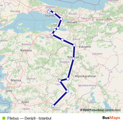 Flixbus bus Line Map