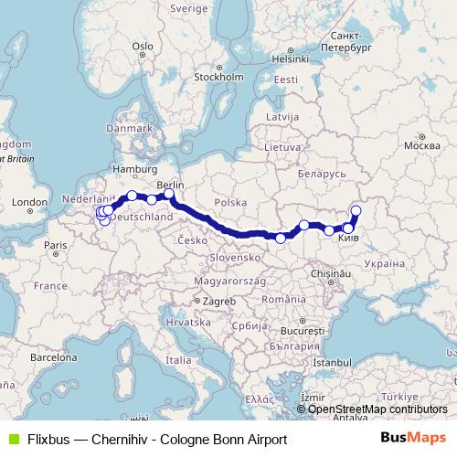 Flixbus bus Line Map