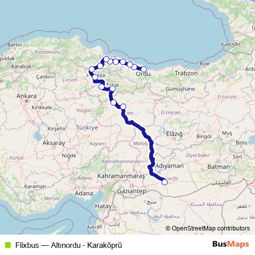 Flixbus bus Line Map