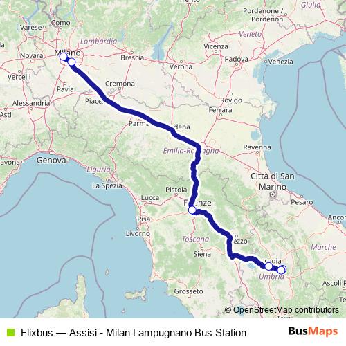 Flixbus bus Line Map