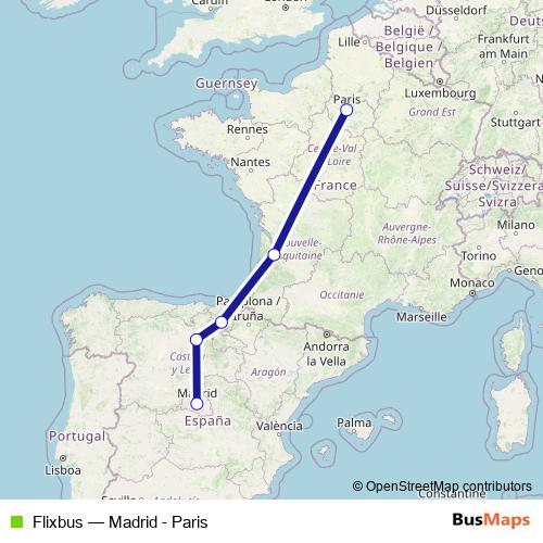 Flixbus bus Line Map