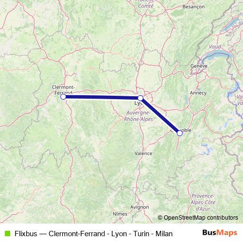 Flixbus bus Line Map
