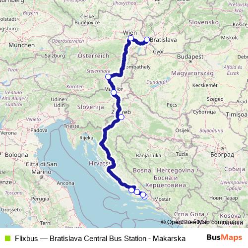 Flixbus bus Line Map