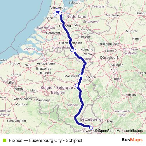 Flixbus bus Line Map