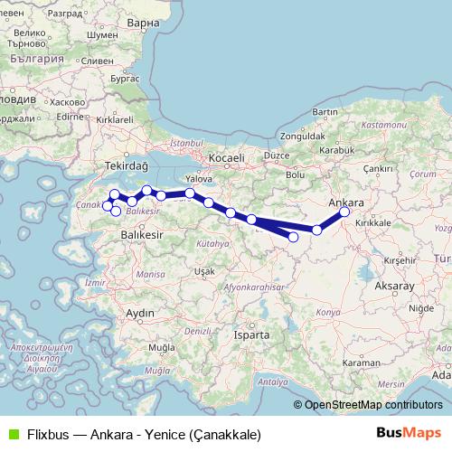 Flixbus bus Line Map