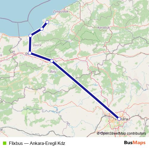 Flixbus bus Line Map