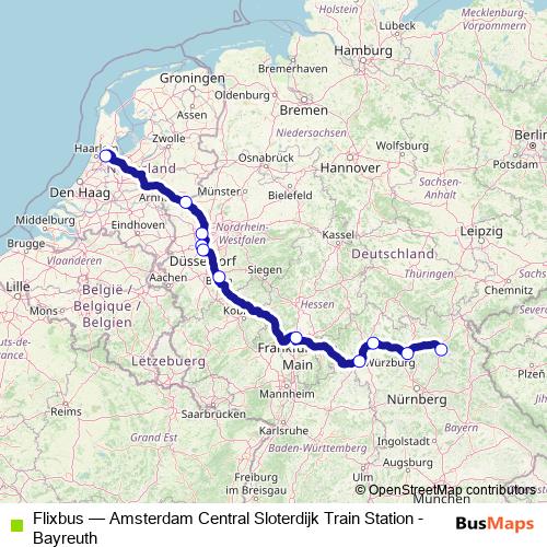 Flixbus bus Line Map