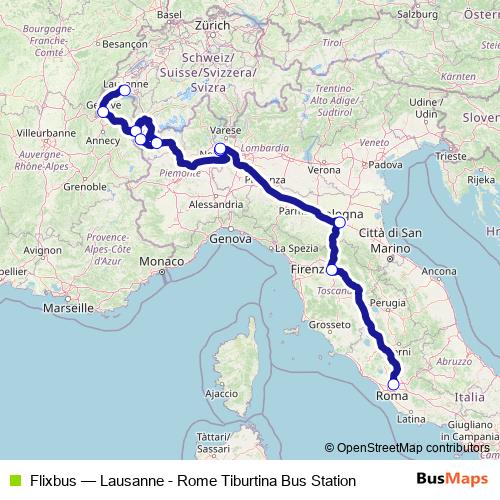 Flixbus bus Line Map