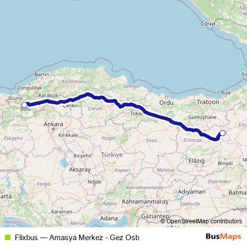 Flixbus bus Line Map