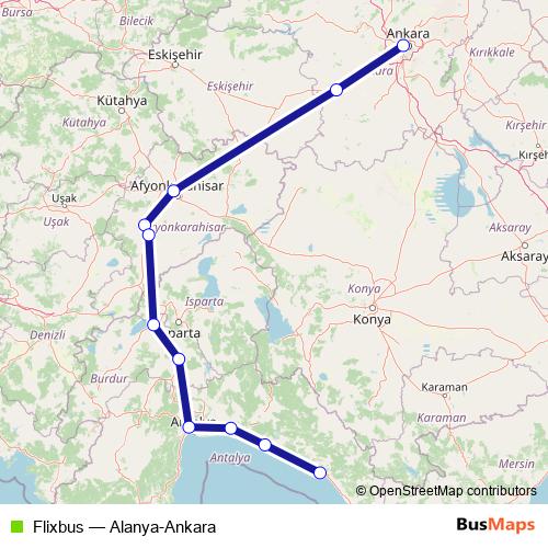 Flixbus bus Line Map