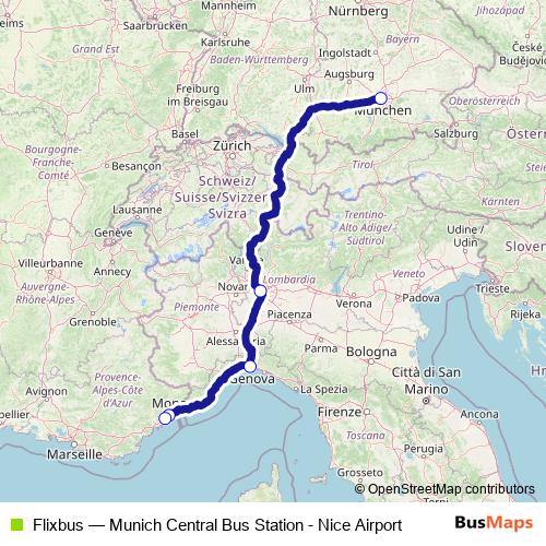Flixbus bus Line Map