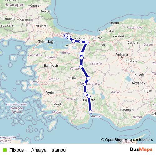 Flixbus bus Line Map