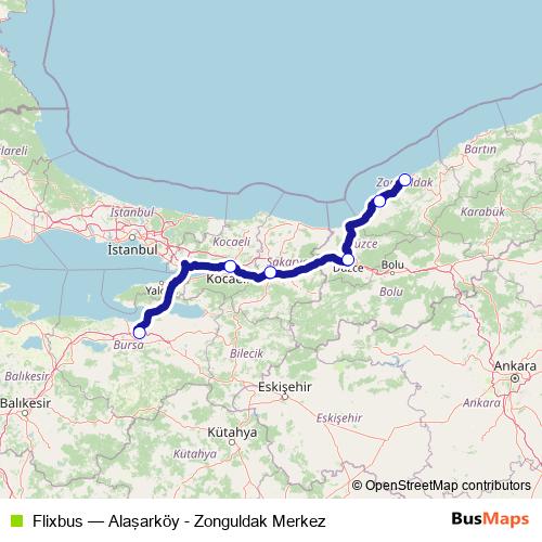 Flixbus bus Line Map
