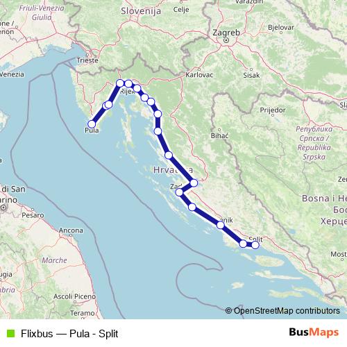 Flixbus bus Line Map