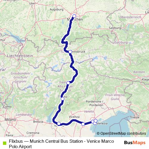 Flixbus bus Line Map