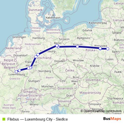 Flixbus bus Line Map