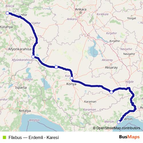 Flixbus bus Line Map