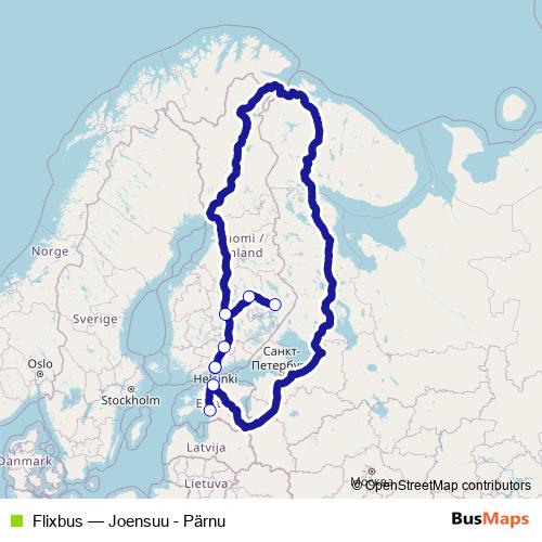 Flixbus bus Line Map