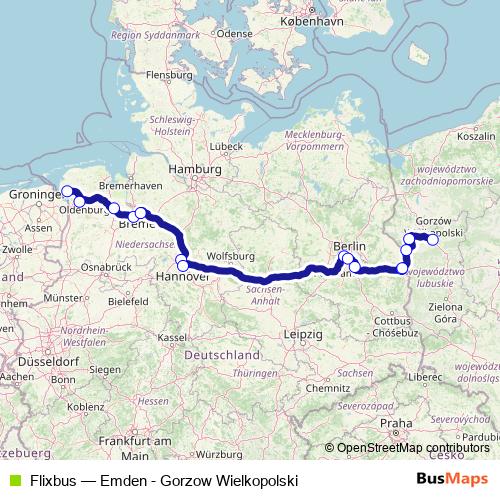 Flixbus bus Line Map