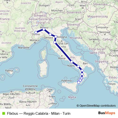 Flixbus bus Line Map