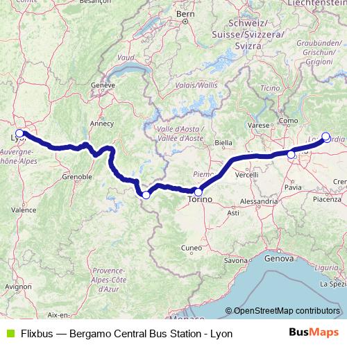 Flixbus bus Line Map