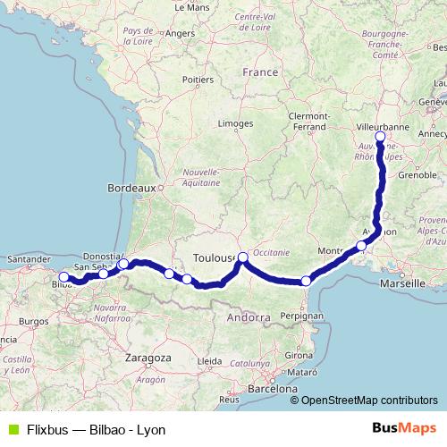 Flixbus bus Line Map