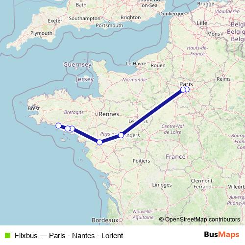 Flixbus bus Line Map