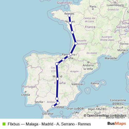 Flixbus bus Line Map