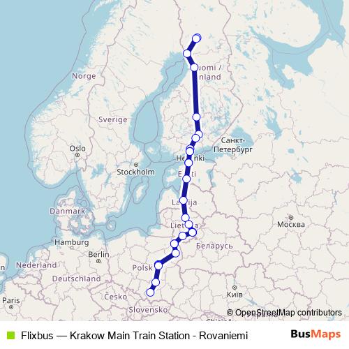 Flixbus bus Line Map