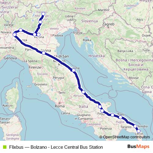 Flixbus bus Line Map