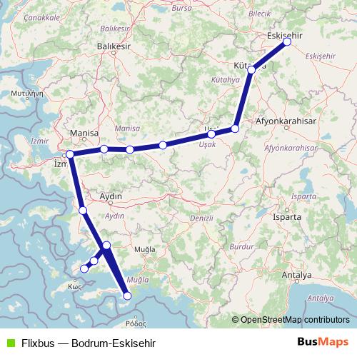 Flixbus bus Line Map