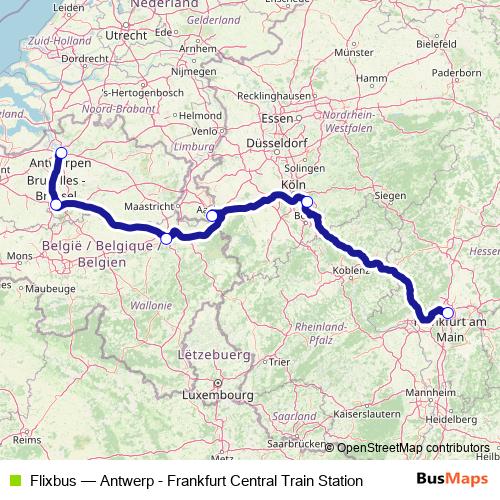 Flixbus bus Line Map