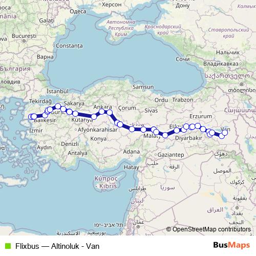 Flixbus bus Line Map