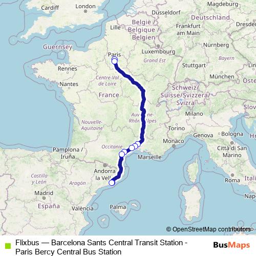 Flixbus bus Line Map