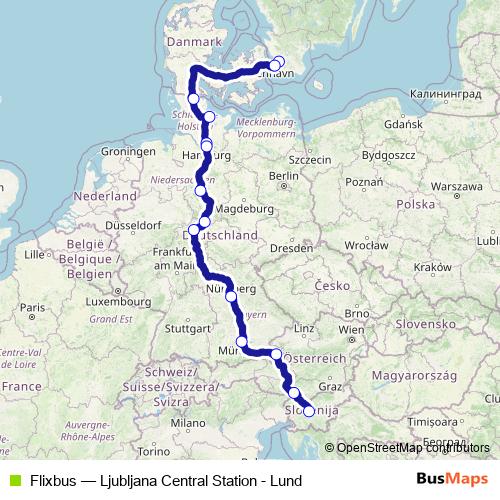 Flixbus bus Line Map