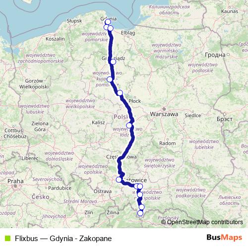Flixbus bus Line Map