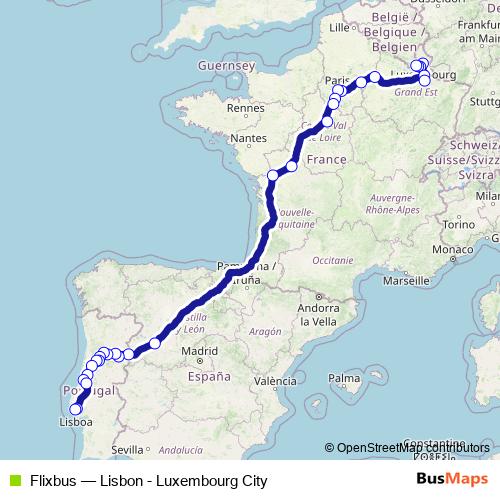 Flixbus bus Line Map