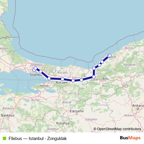 Flixbus bus Line Map