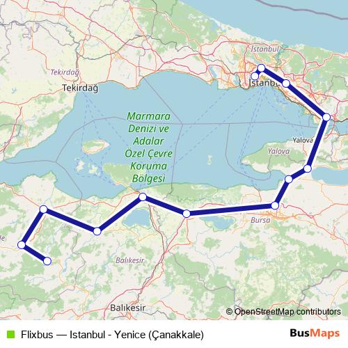 Flixbus bus Line Map