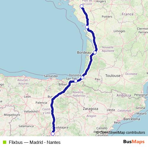 Flixbus bus Line Map