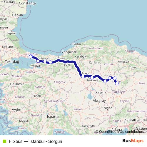 Flixbus bus Line Map