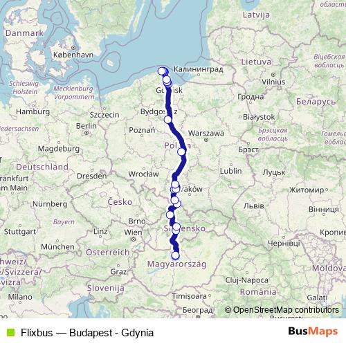 Flixbus bus Line Map