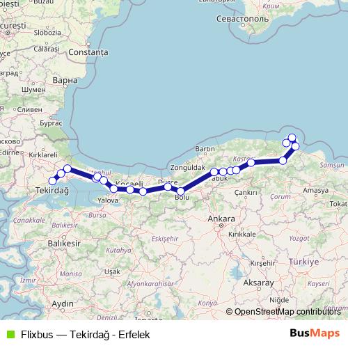 Flixbus bus Line Map
