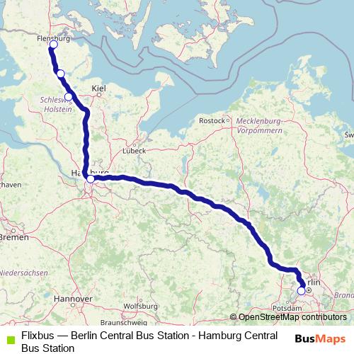 Flixbus bus Line Map